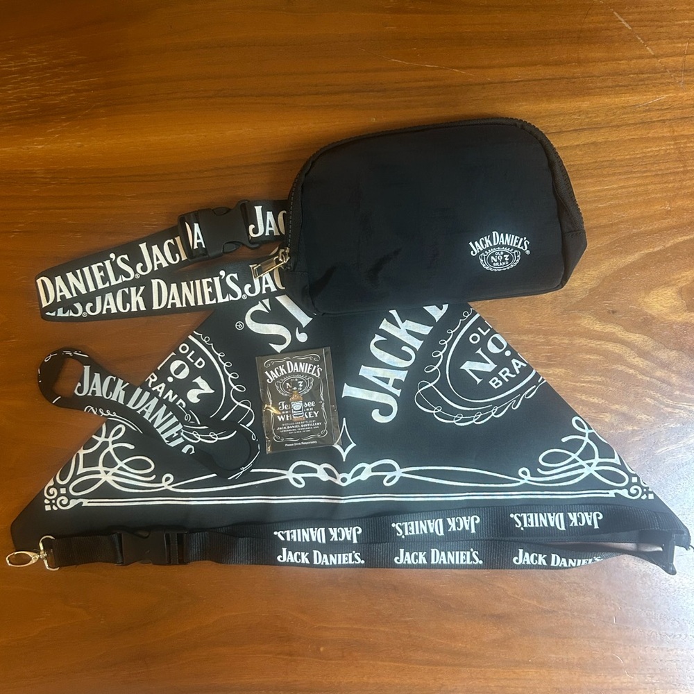 NWOT Jack Daniel's bundle | belt bag, bandana, pin, bottle opener & lanyard